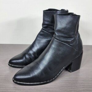 Treasure & Bond Farrah Studded Bootie, Black Leather, Womens Size 8 M